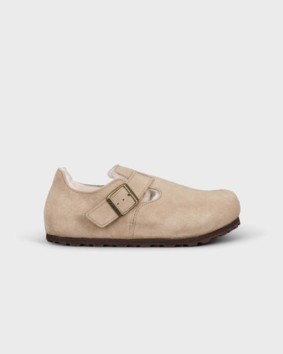 London Shearling Suede Leather Taupe myMEID