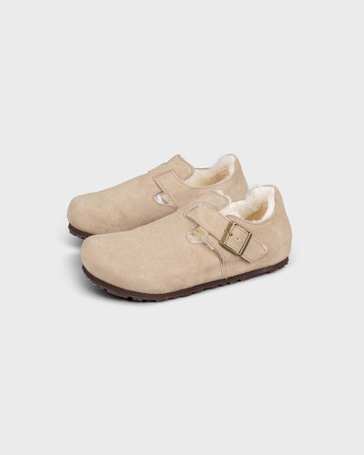 London Shearling Suede Leather Taupe myMEID