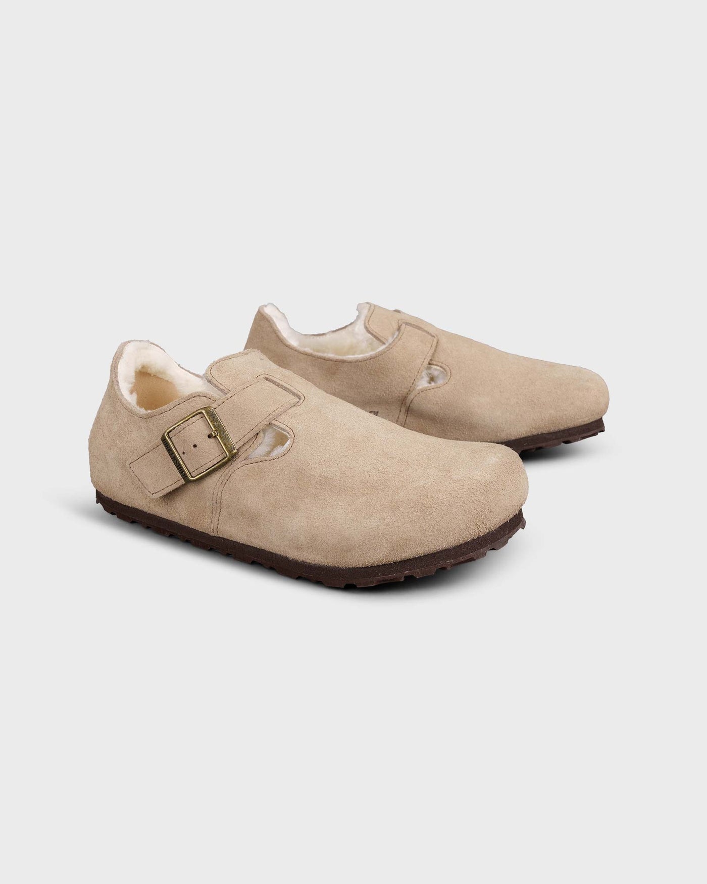 London Shearling Suede Leather Taupe myMEID