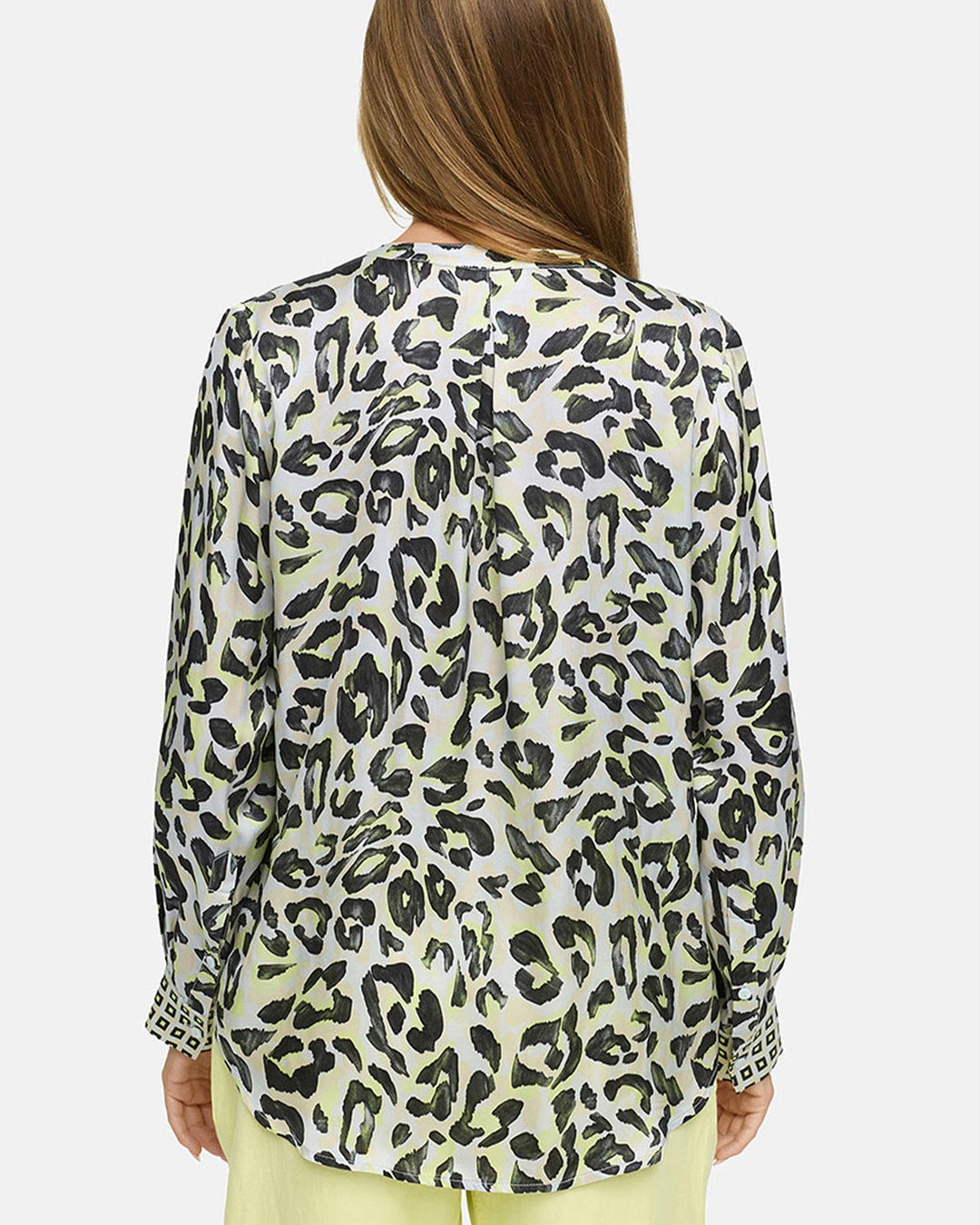 Bluse in Viscose Satin Yellow Leo