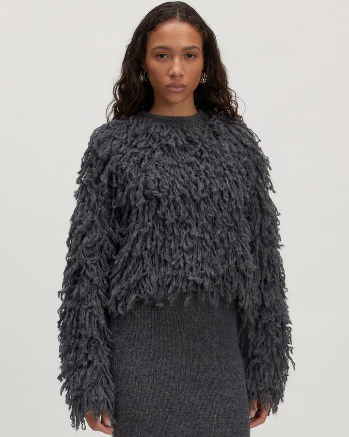 Bo Alpaca Wool Jumper Dark Grey Melange