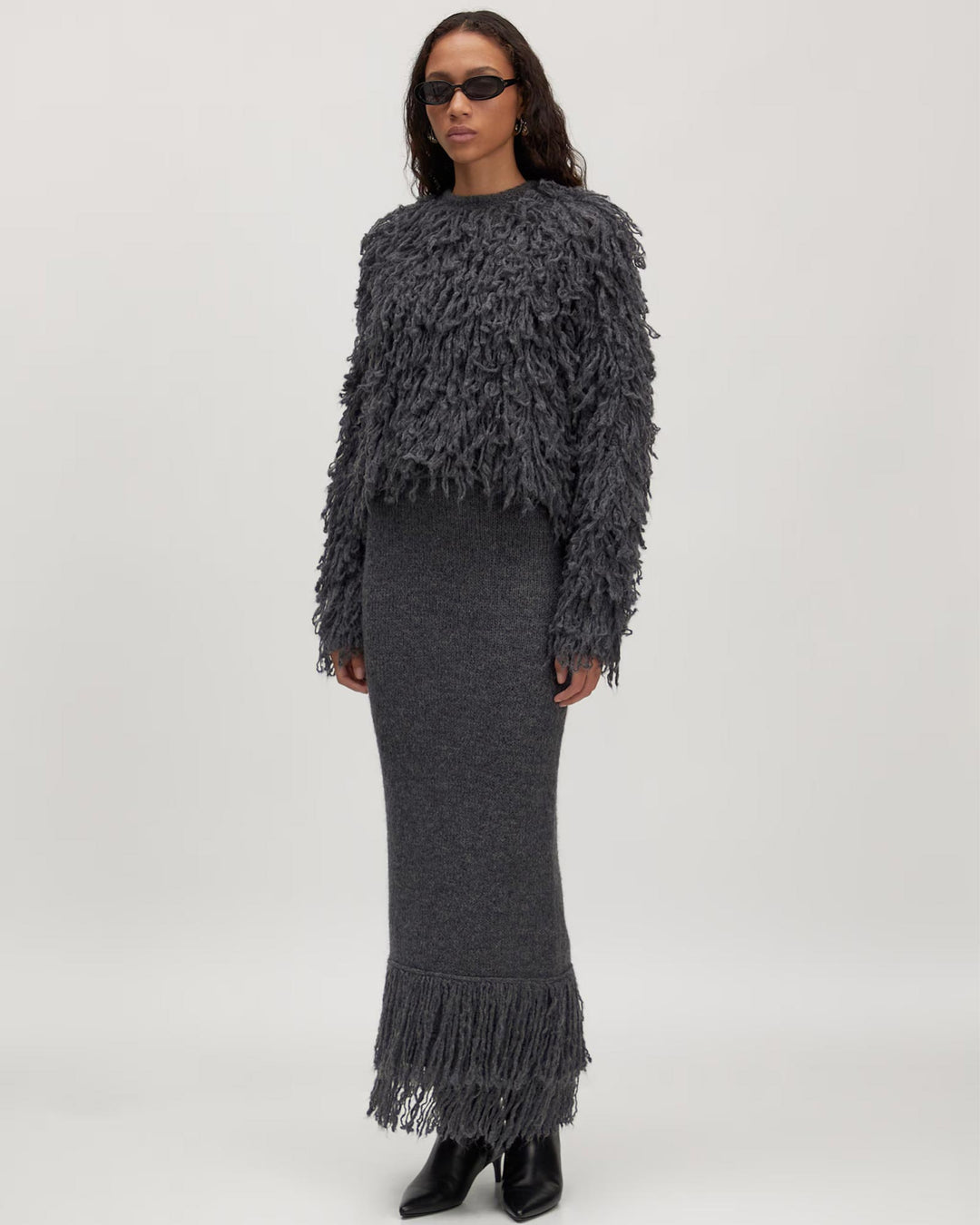 Bo Alpaca Wool Jumper Dark Grey Melange