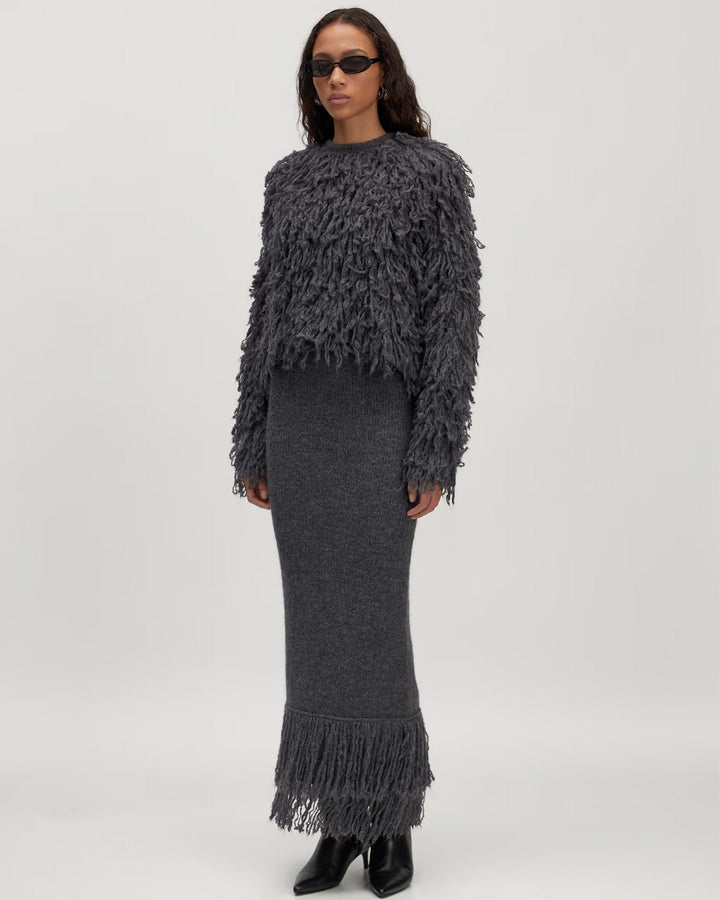 Bo Alpaca Wool Jumper Dark Grey Melange