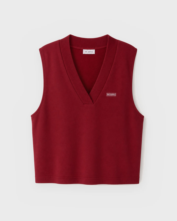OH APRIL Weste Briella Sweat Vest Cherry Red