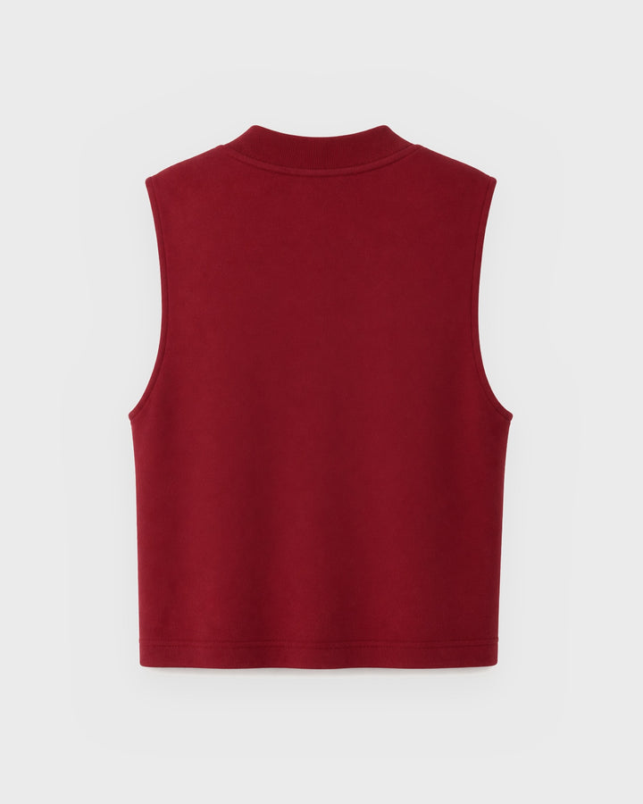 OH APRIL Weste Briella Sweat Vest Cherry Red – Bild 2