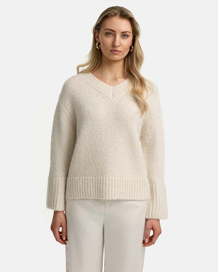 Pullover mit Wolle Creme