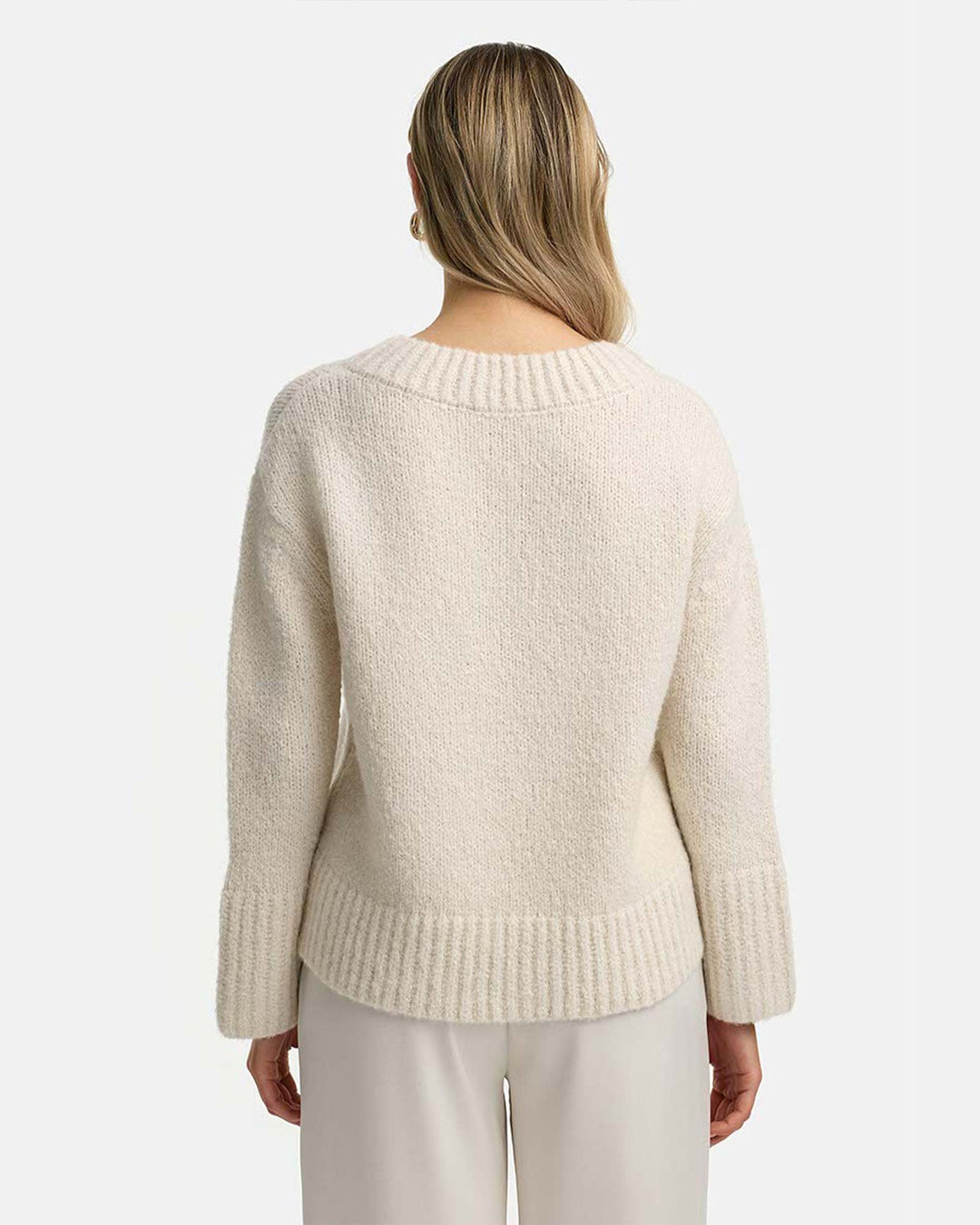 Pullover mit Wolle Creme