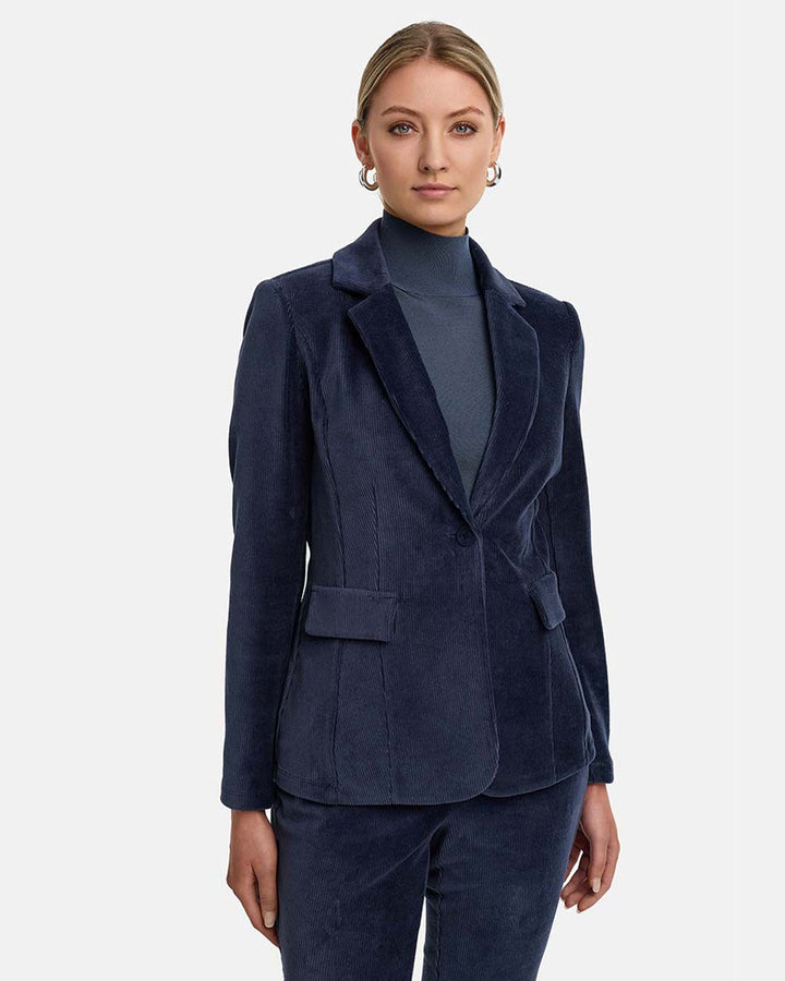 Blazer in Jersey Cord Retro Blue