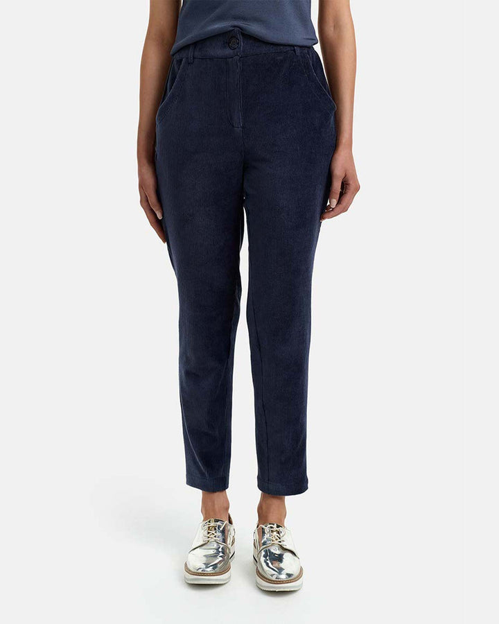 Hose in Cord Jersey Retro Blue