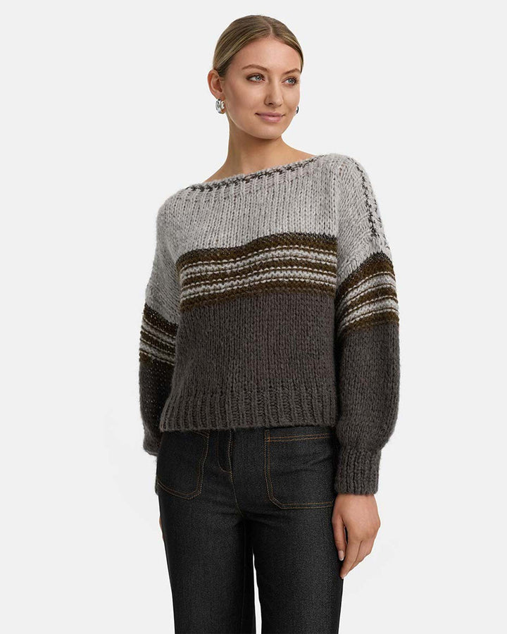 Pullover mit Glitzergarn Light Grey