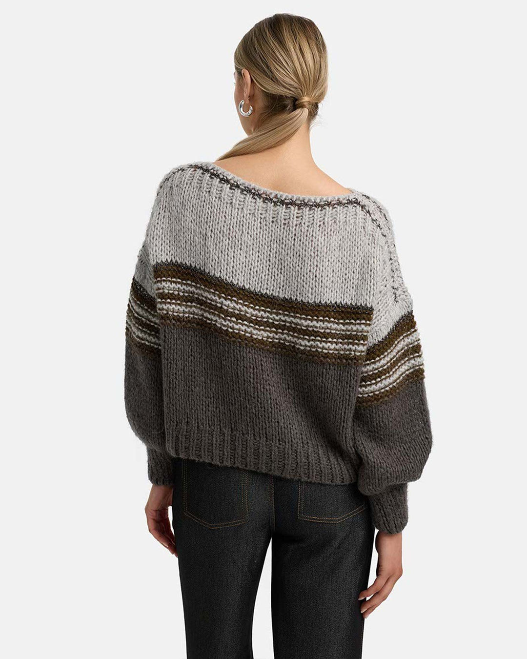 Pullover mit Glitzergarn Light Grey