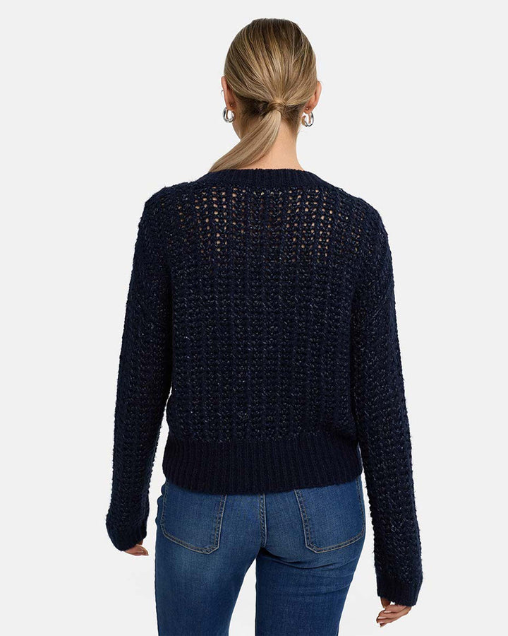 Pullover mit Wolle Navy