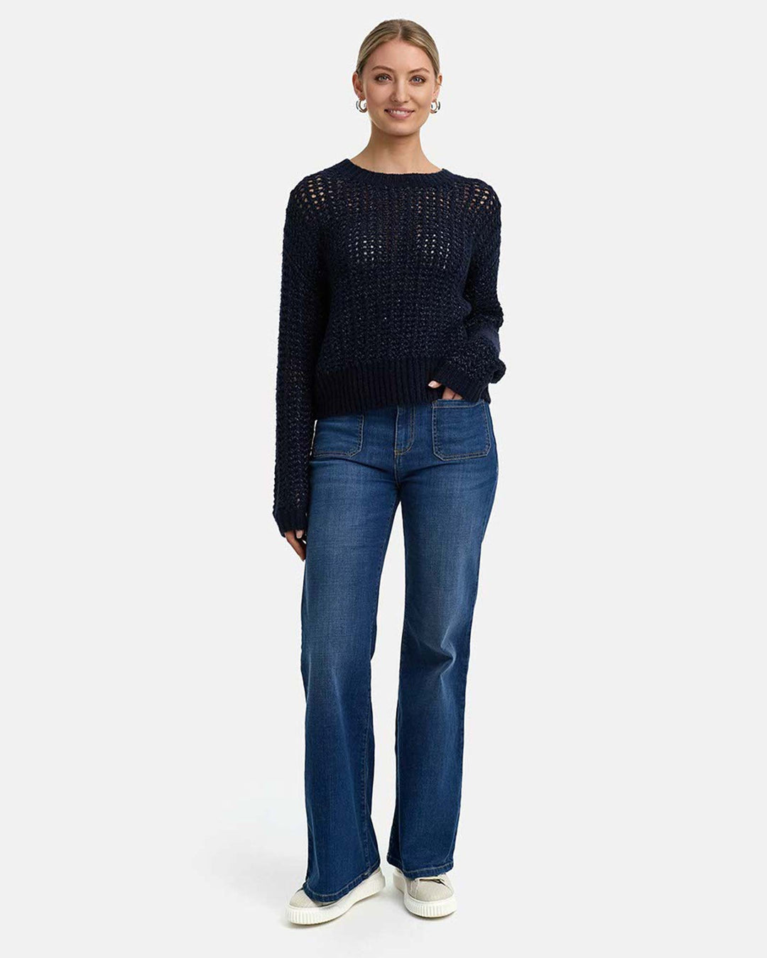 Pullover mit Wolle Navy