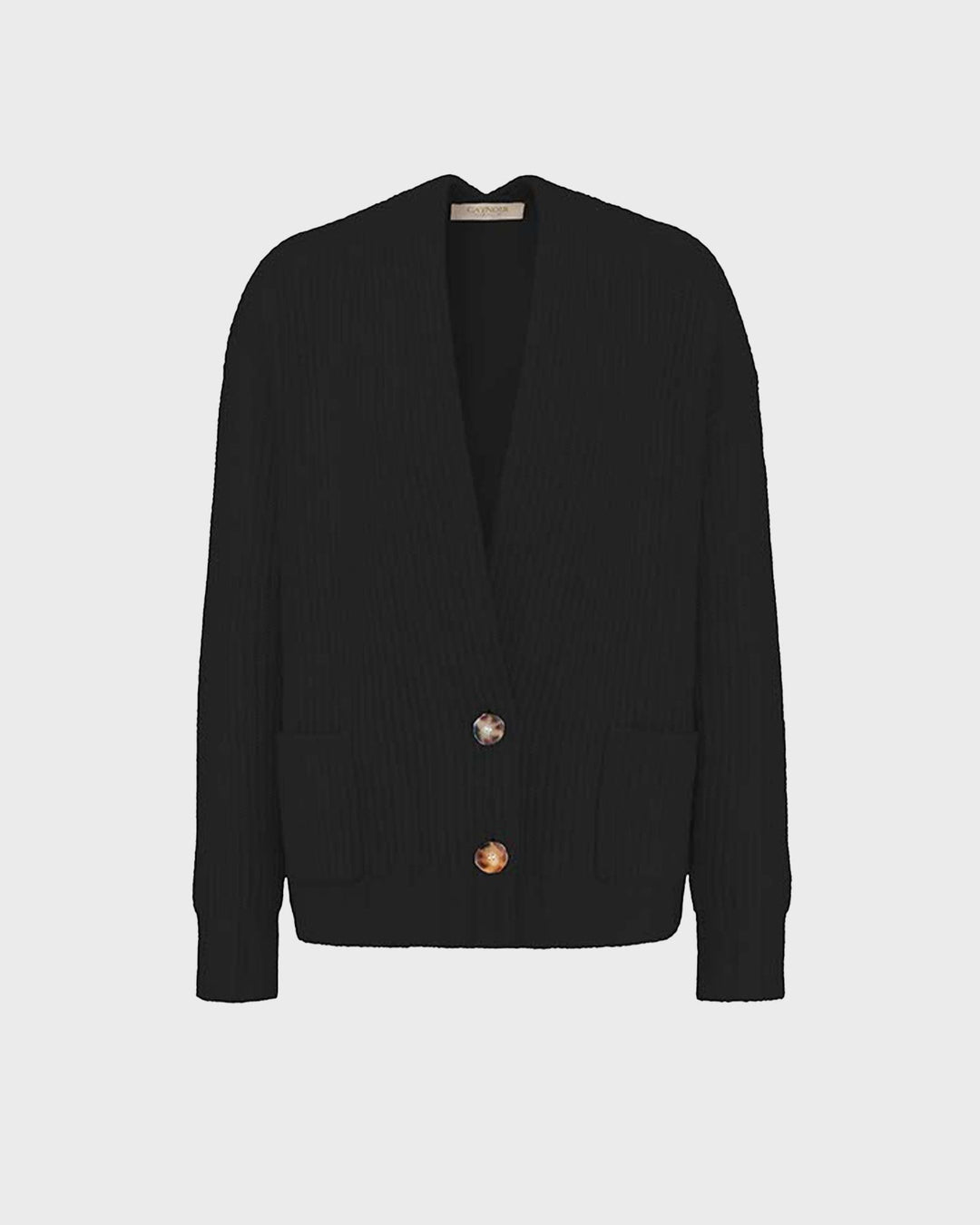 Strickjacke mit Merino-Wolle Black