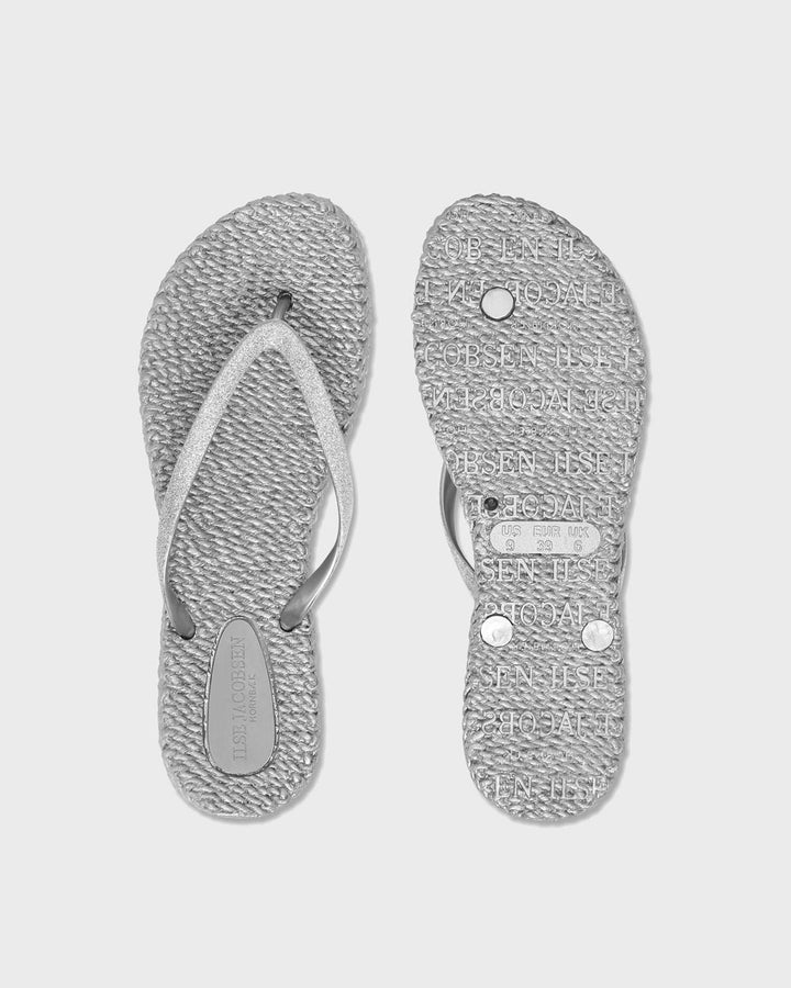 Flip Flop With Glitter Silver