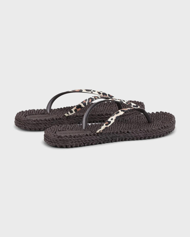 Flip Flop with Print Brown Panthera Print