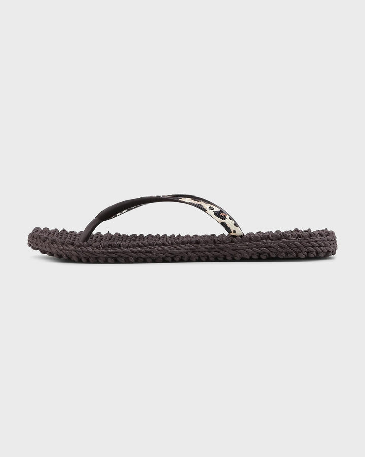 Flip Flop with Print Brown Panthera Print