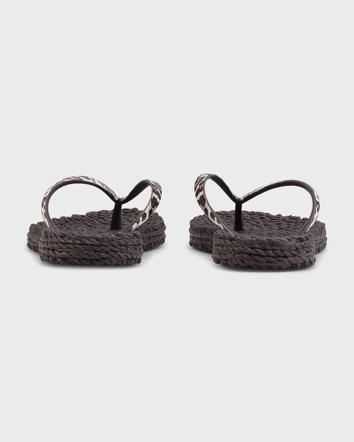 Flip Flop with Print Brown Panthera Print