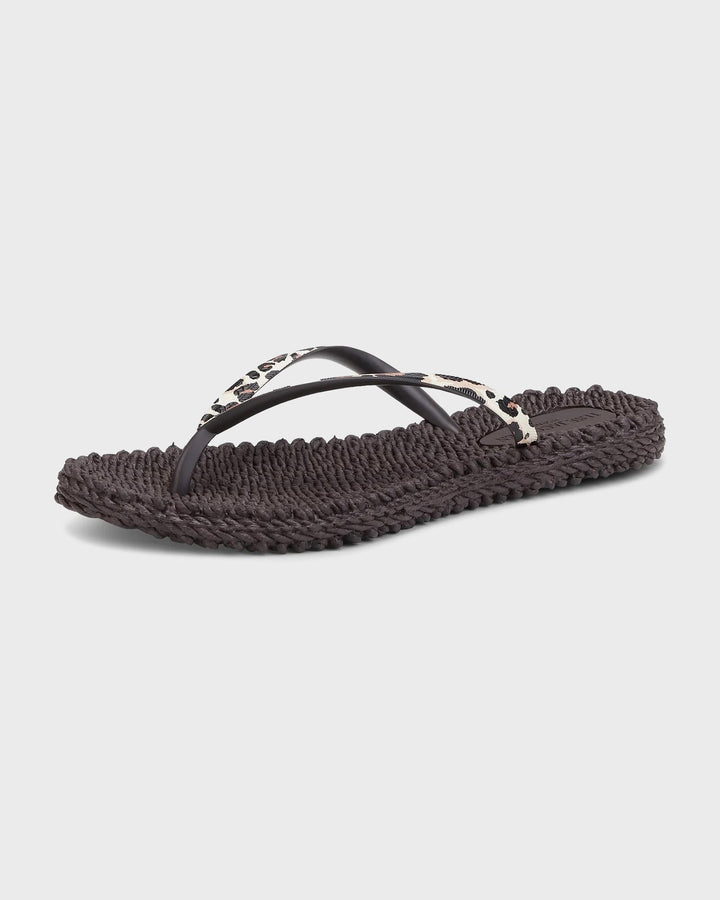 Flip Flop with Print Brown Panthera Print