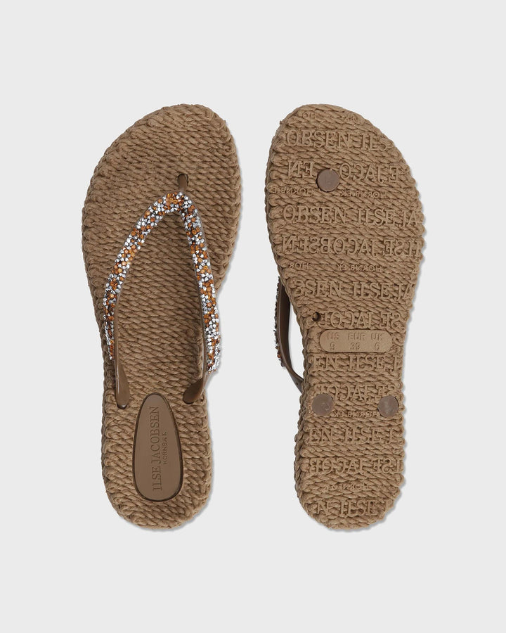 Flip Flop with Rhinestones Mocca