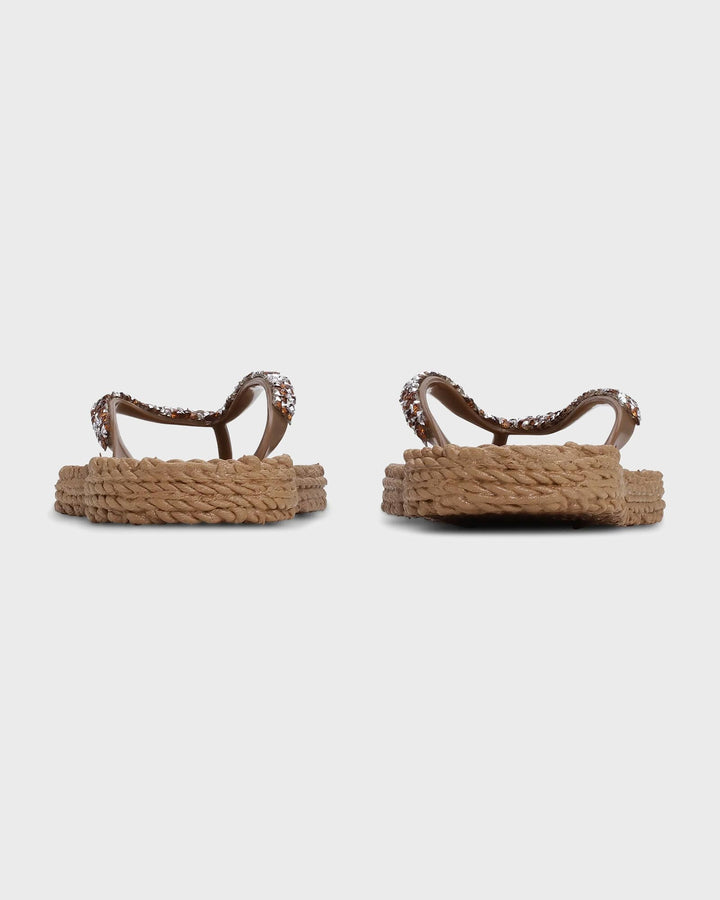 Flip Flop with Rhinestones Mocca
