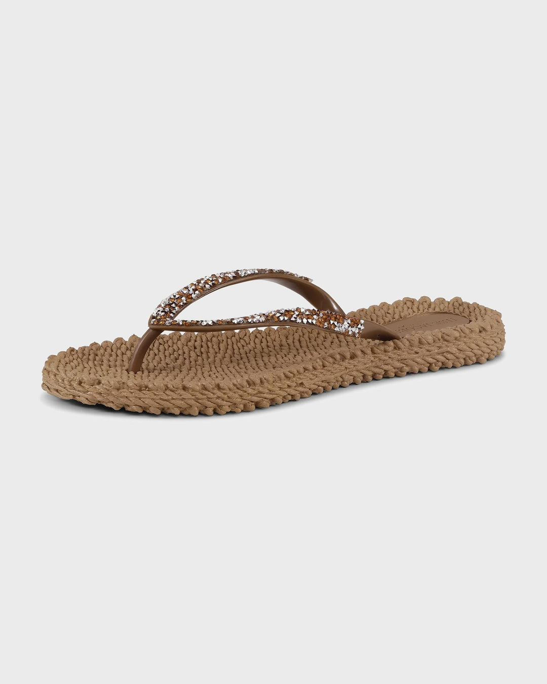 Flip Flop with Rhinestones Mocca