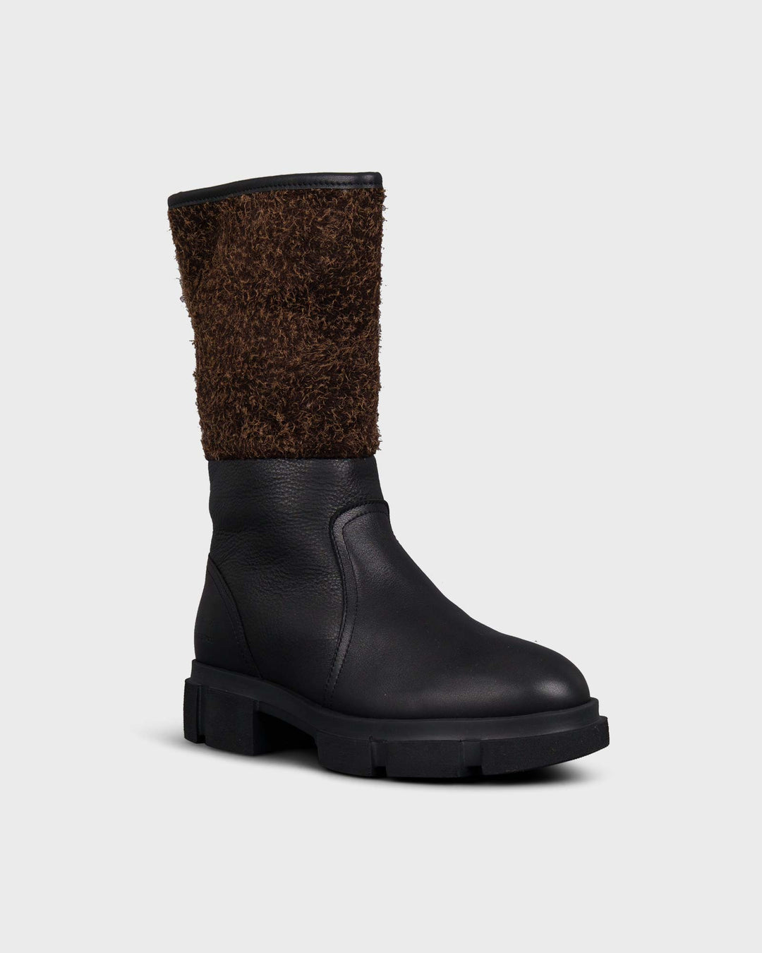 CPH563 Leather Mix Teddy Black/Brown