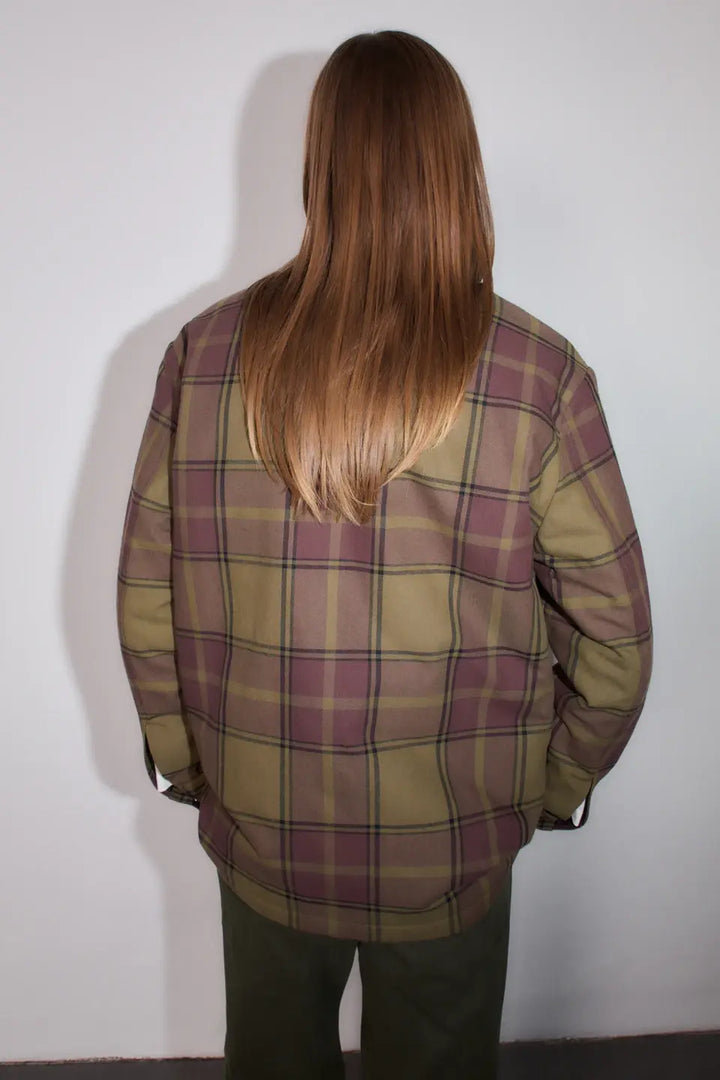 CPH Padded Overshirt 1 Olive/Burgundy Karo