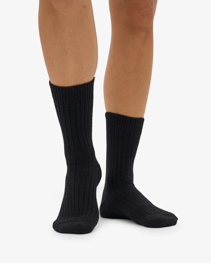 Merino Wool Blend Sock Deep Black