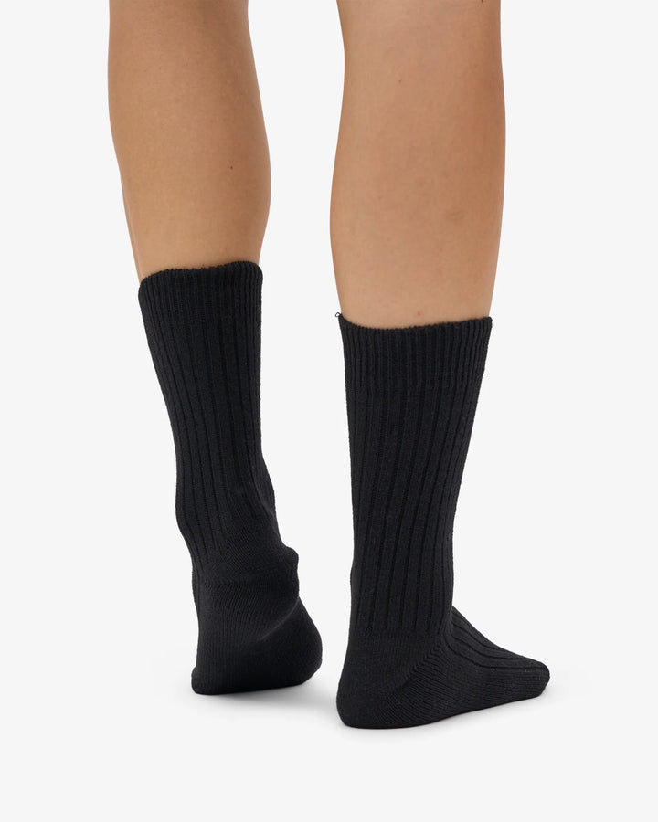 Merino Wool Blend Sock Deep Black
