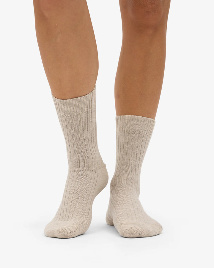 Merino Wool Blend Sock Ivory White