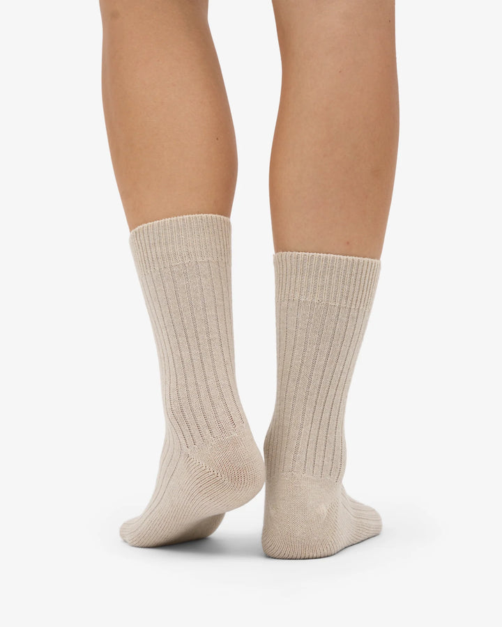 Merino Wool Blend Sock Ivory White