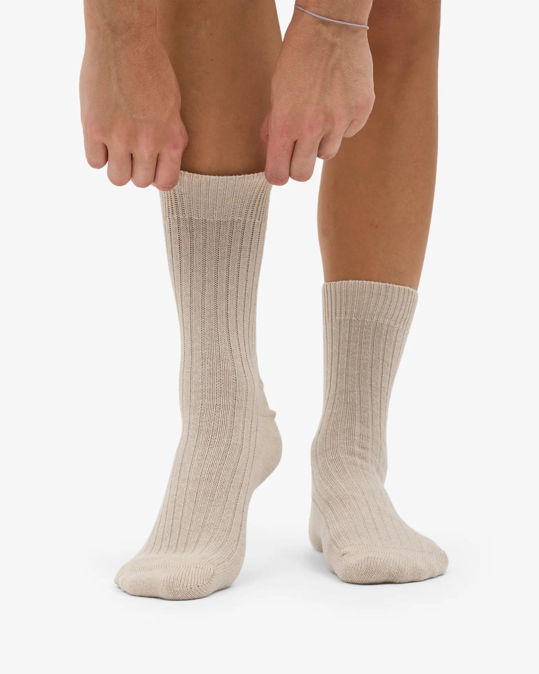Merino Wool Blend Sock Ivory White