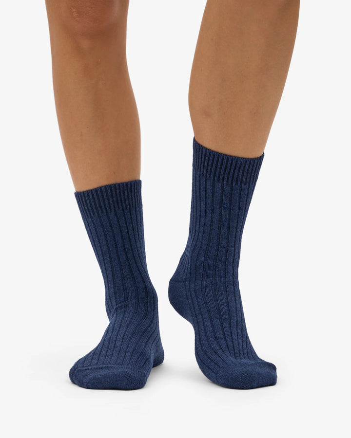 Merino Wool Blend Sock Marine Blue