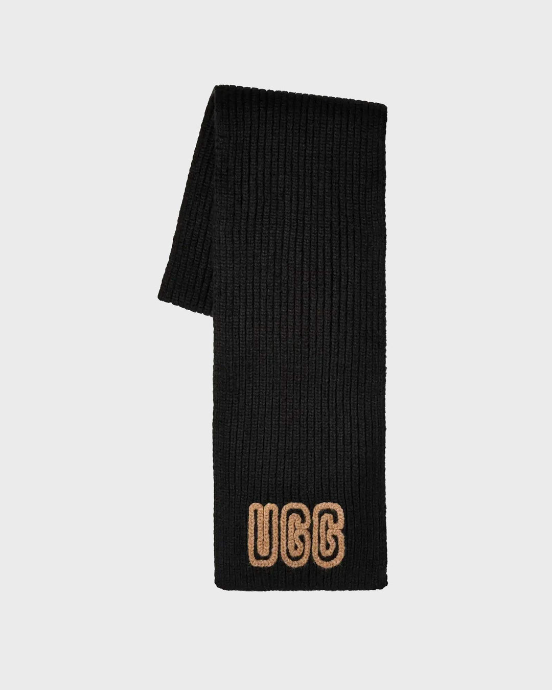 Chunky Crafted Rib Scarf Black