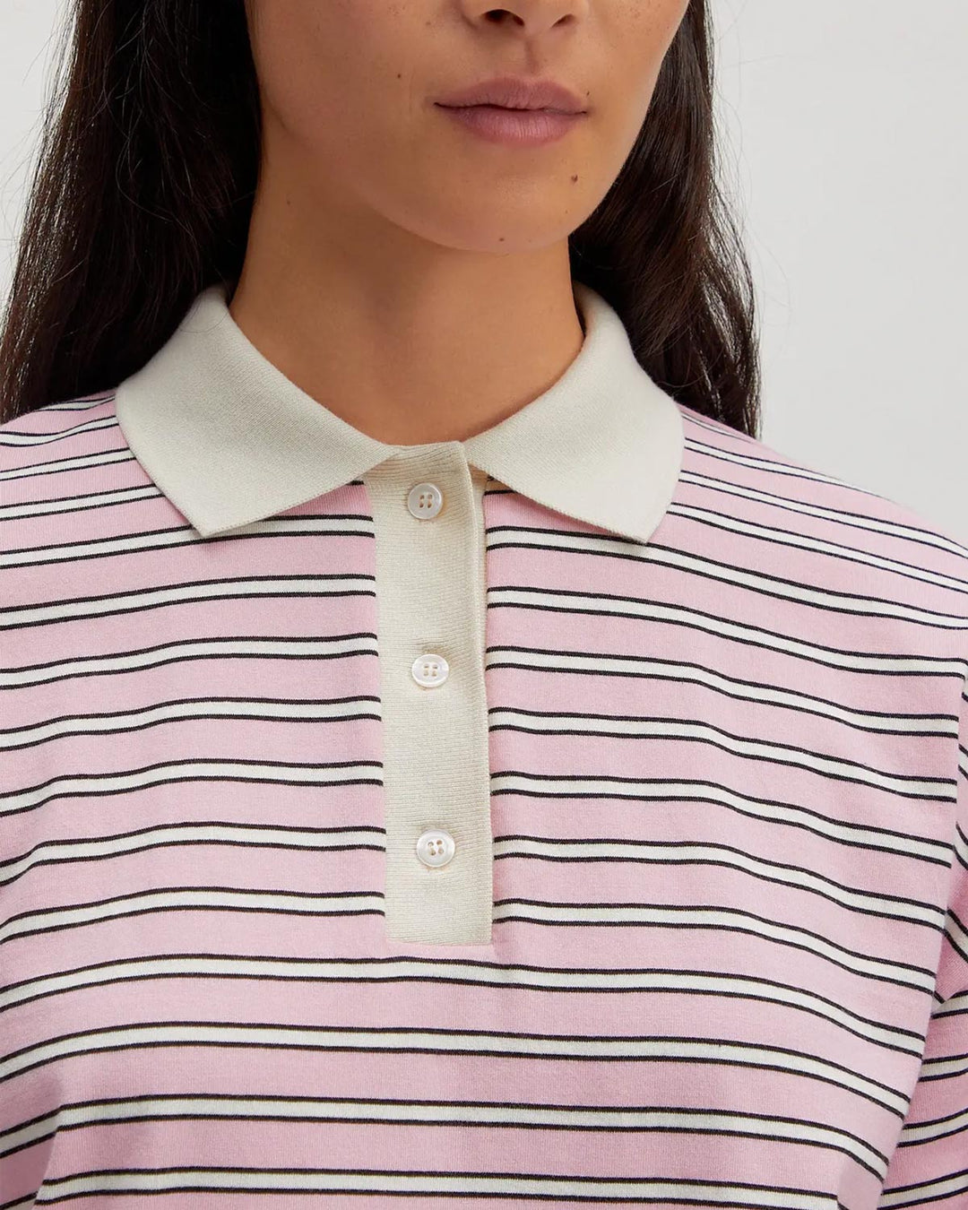 Cindy Longsleeve Cameo Pink, Black,Egret