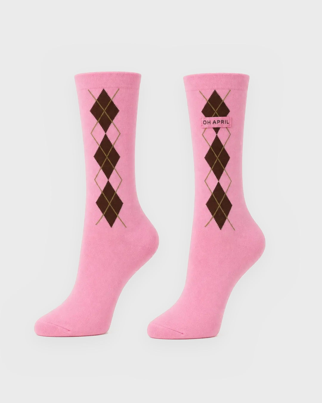 OH APRIL Socken Clea Socks Pink Argyle