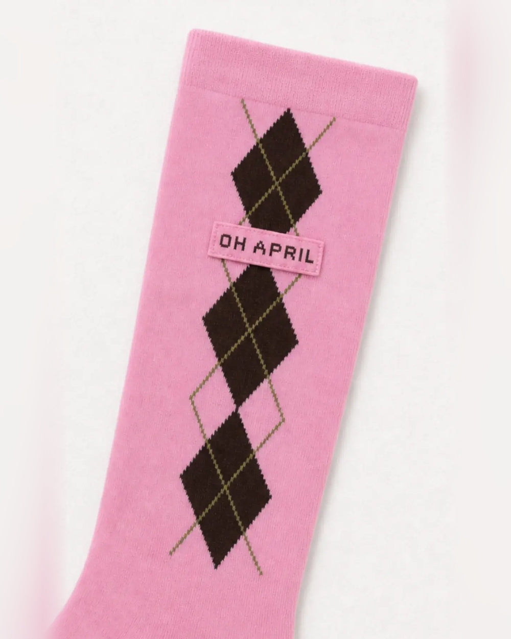 OH APRIL Socken Clea Socks Pink Argyle – Bild 2