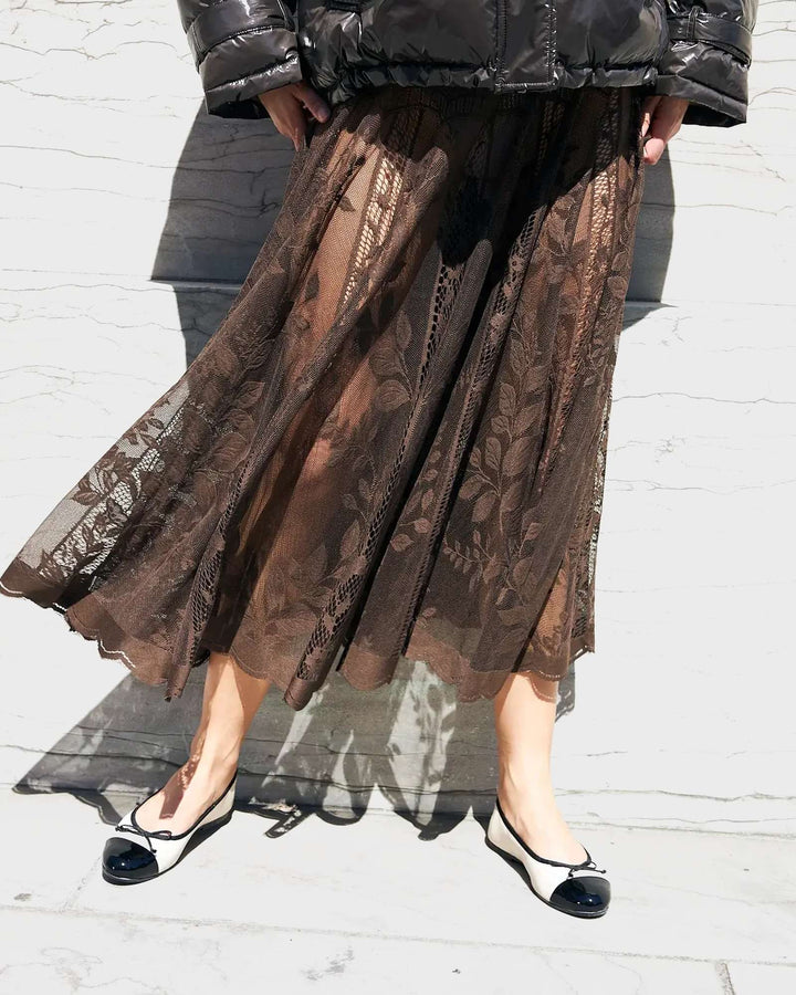 lollys laundry Rock CollinsLL Midi Skirt Dark Mokka – Bild 2