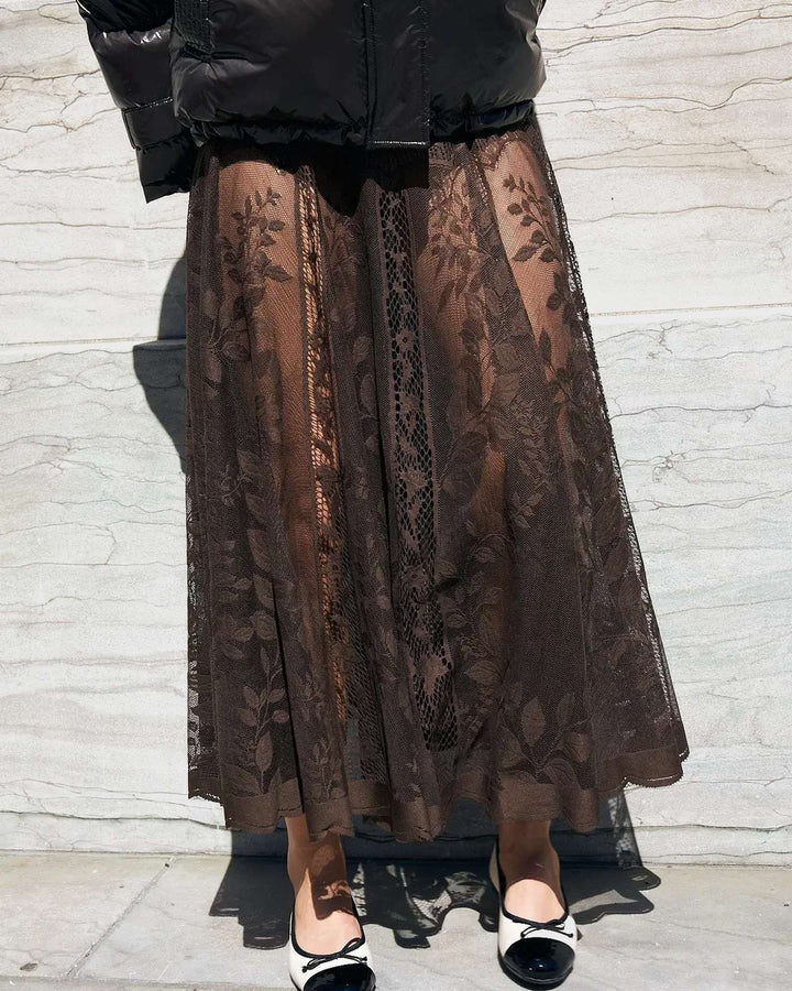 lollys laundry Rock CollinsLL Midi Skirt Dark Mokka – Bild 3