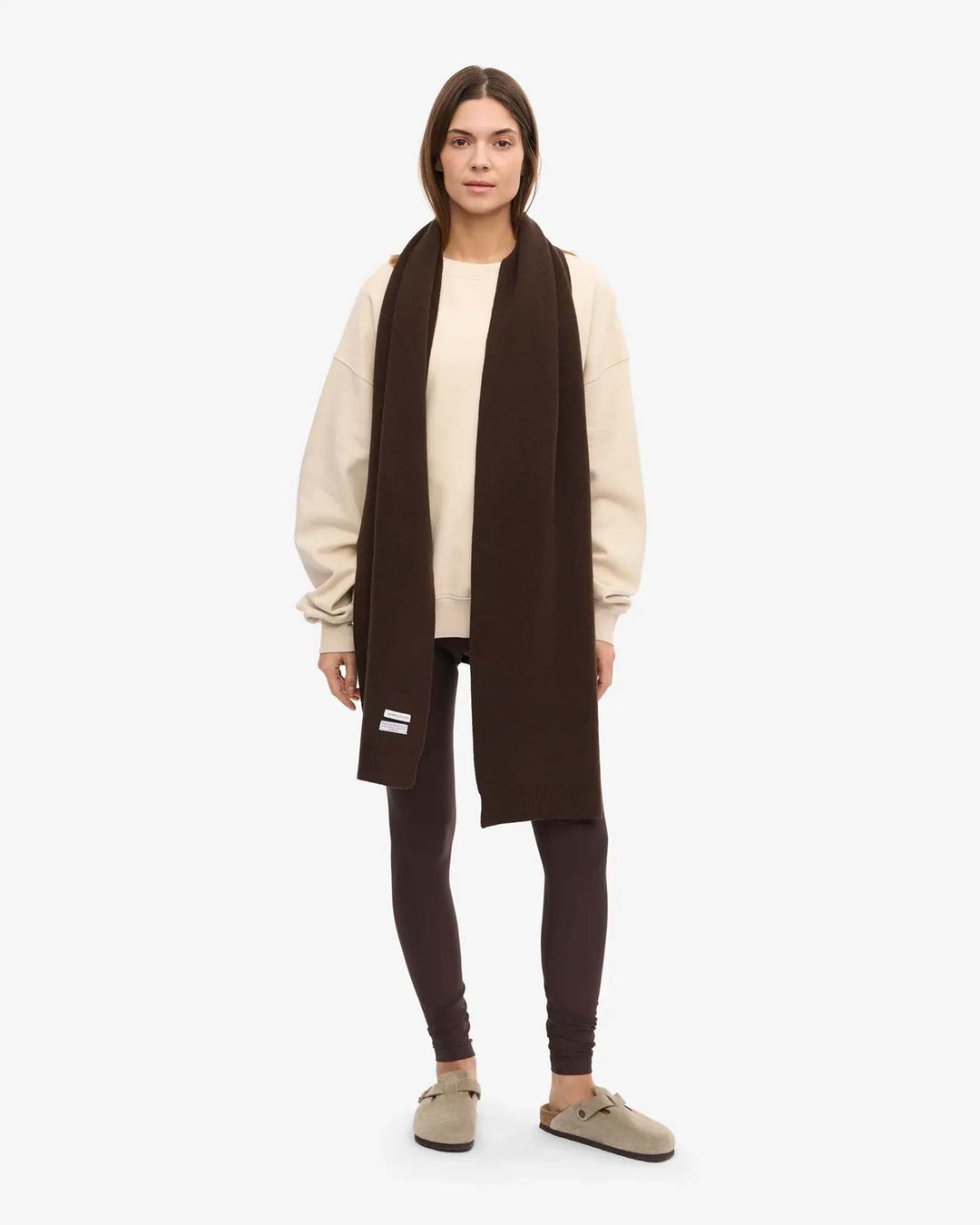 Merino Wool Scarf Coffee Brown