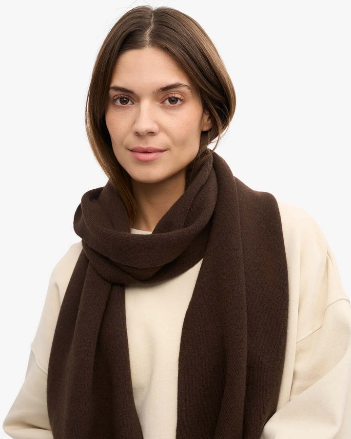 Merino Wool Scarf Coffee Brown