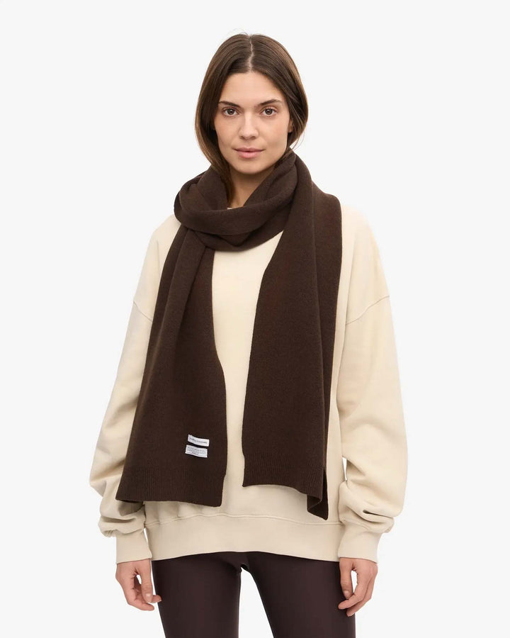 Merino Wool Scarf Coffee Brown