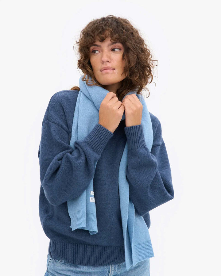 Merino Wool Scarf Seaside Blue
