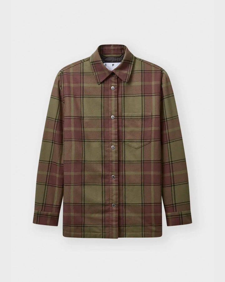 CPH Padded Overshirt 1 Olive/Burgundy Karo