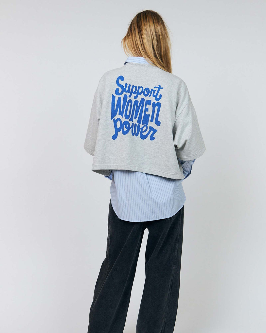 DanLL Boxy Sweatshirt 3/4 Light Grey Melange
