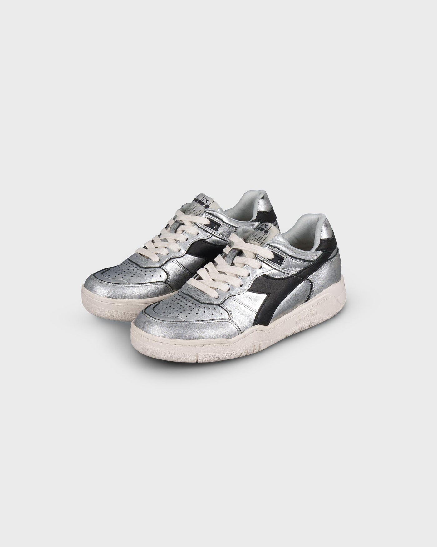 Diadora Damen Sneaker B.560 Silver Used Silver Metallic Black myMEID