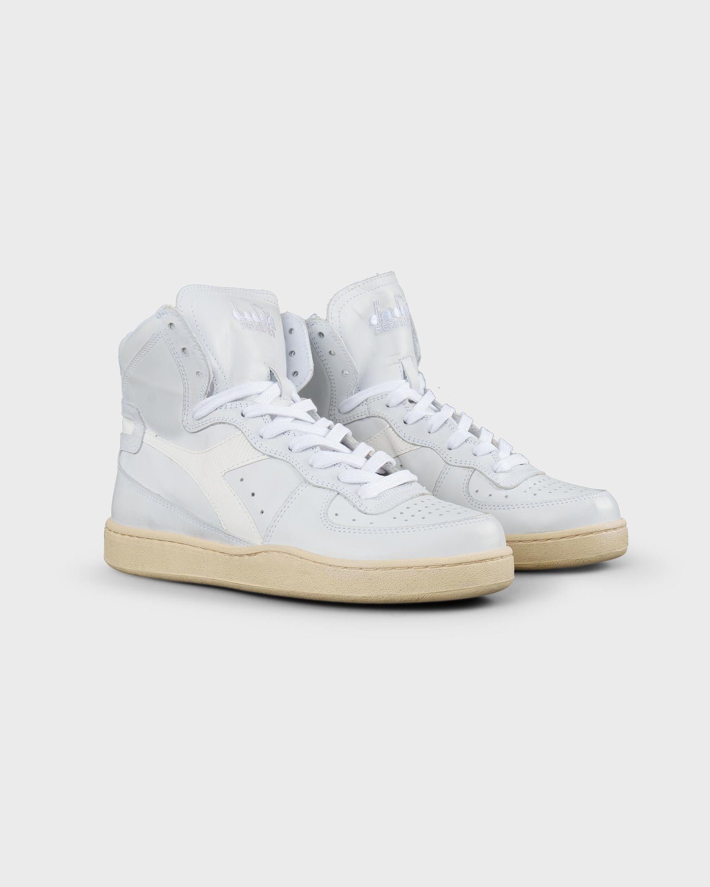 Diadora Damen Sneaker Mi Basket Row Cut White Aluminium myMEID