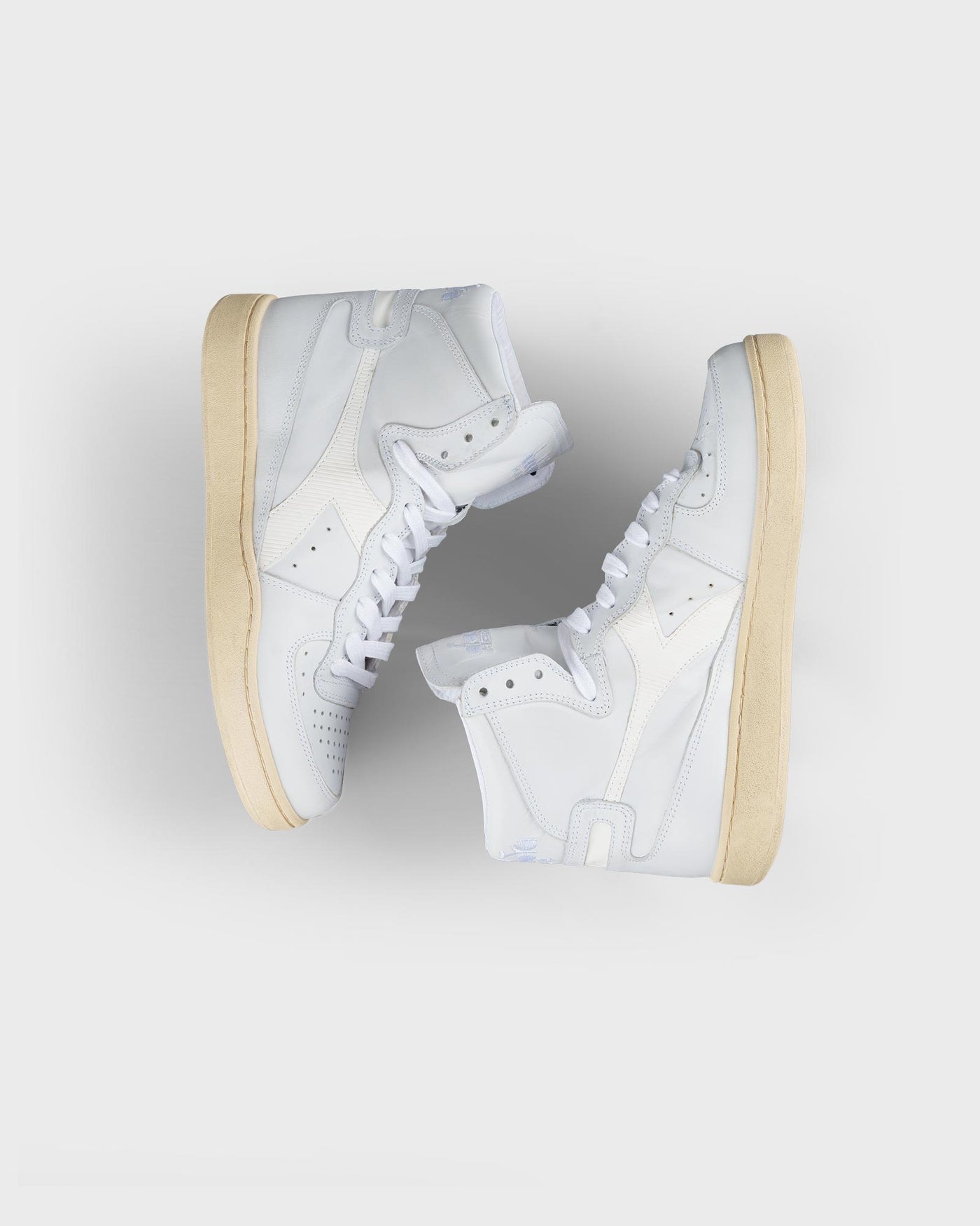 Diadora Damen Sneaker Mi Basket Row Cut White Aluminium myMEID