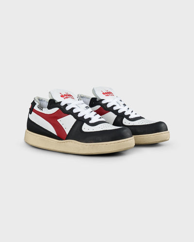 Diadora Damen Sneaker Mi Basket Row Cut White Black Red myMEID